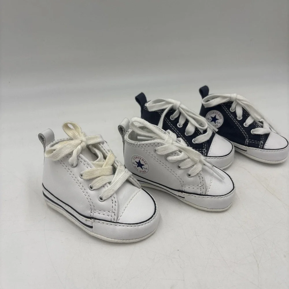 Converse Chuck Taylor All Star Baby Sneaker White Blue US Size 1 Lot of 2